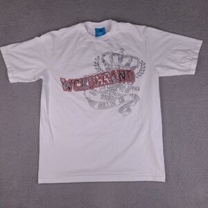 Vintage WCKD T-Shirt Mens XL White Short‎ Sleeve Crewneck Made In USA Cotton